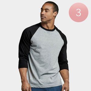 • 3PCS - Men's 3/4 Sleeve Raglan T-Shirts